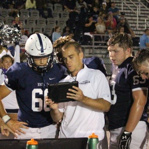 Matt Reidenbaugh coaches at John Champe High School. Reidenbaugh coached there for six seasons before joining the Raiders as head coach. Photo courtesy of Loudoun County athletic department.