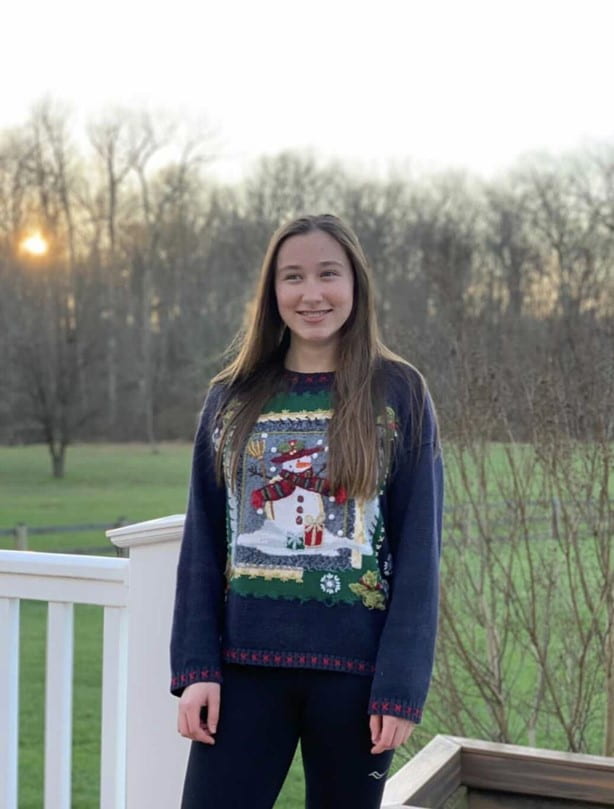 Chloe+Beal%2C+freshman%2C+poses+here+in+her+ugly+holiday+sweater%2C+as+part+of+the+virtual+SCA+December+%E2%80%98Friday+Challenges%E2%80%99.+Due+to+distance+learning+students+now+take+part+in+SCA+events+by+sharing+pictures+of+their+participation+through+social+media.
