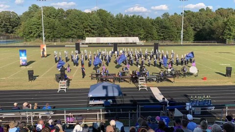 Loudoun County’s Color Guard is an interactive club that consists of flags and performing with the marching band.