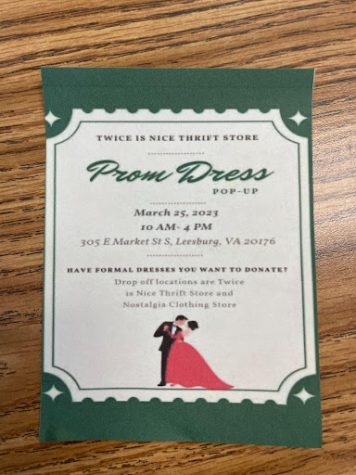 Flyers of the Prom Dress Pop-Up were put up around school and handed out in the morning. All students are encouraged to get involved with the event by donating dresses, jewelry, and shoes, or by volunteering at the event. 