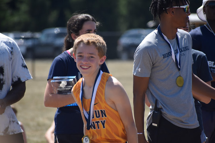 Michael Tafe at a cross country competition.