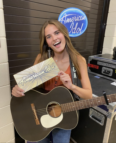 Senior Sela Campbell poses with her Golden Ticket. Campbell auditioned for American Idol in February. 